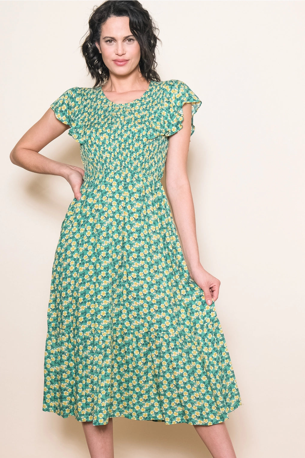 Gabriella Flutter Sleeve Dress