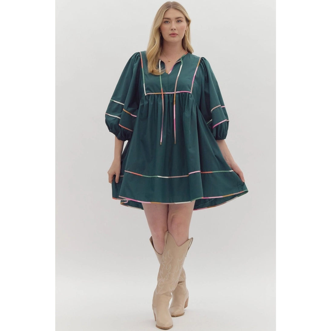Ophelia V-Neck Dress- Plus Size- FINAL SALE ITEM