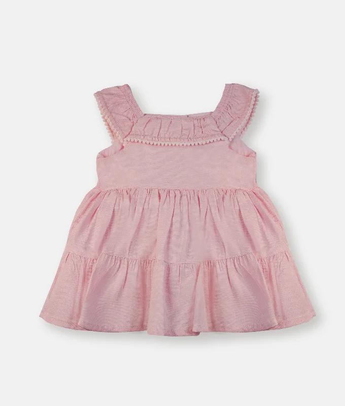 Baby Pink Tiered Dress with Bloomer