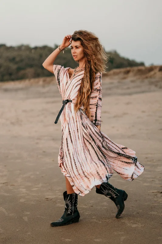 Maxi Kaftan Dress Tie Dye Sakura