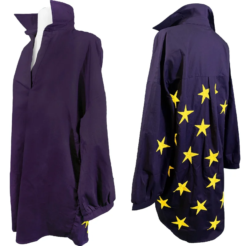 Purple + Gold "Lucky Stars" Dress with Pockets