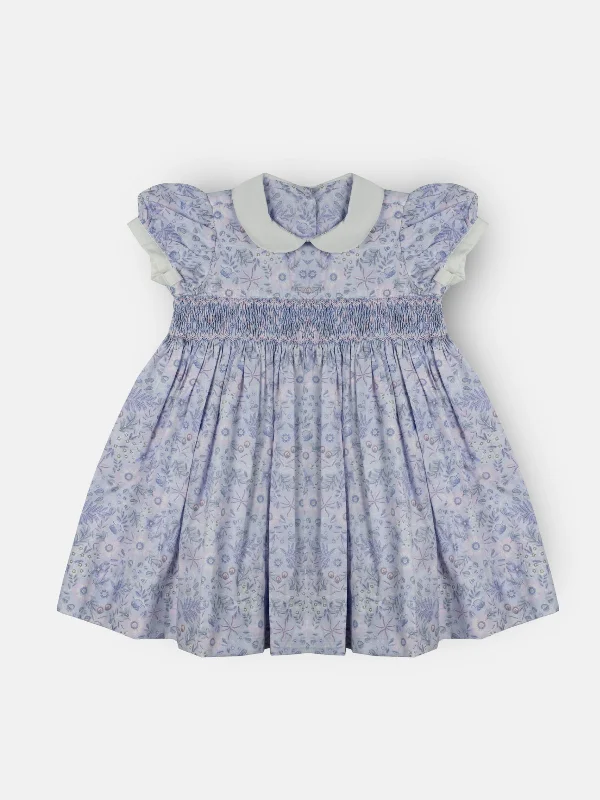 Lilac Wild Flower Smocked Girls Dress