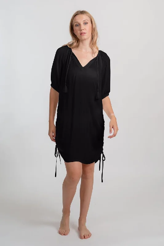 Koy Resort Side Tie Gathered Tunic Dress Adult K2372-01