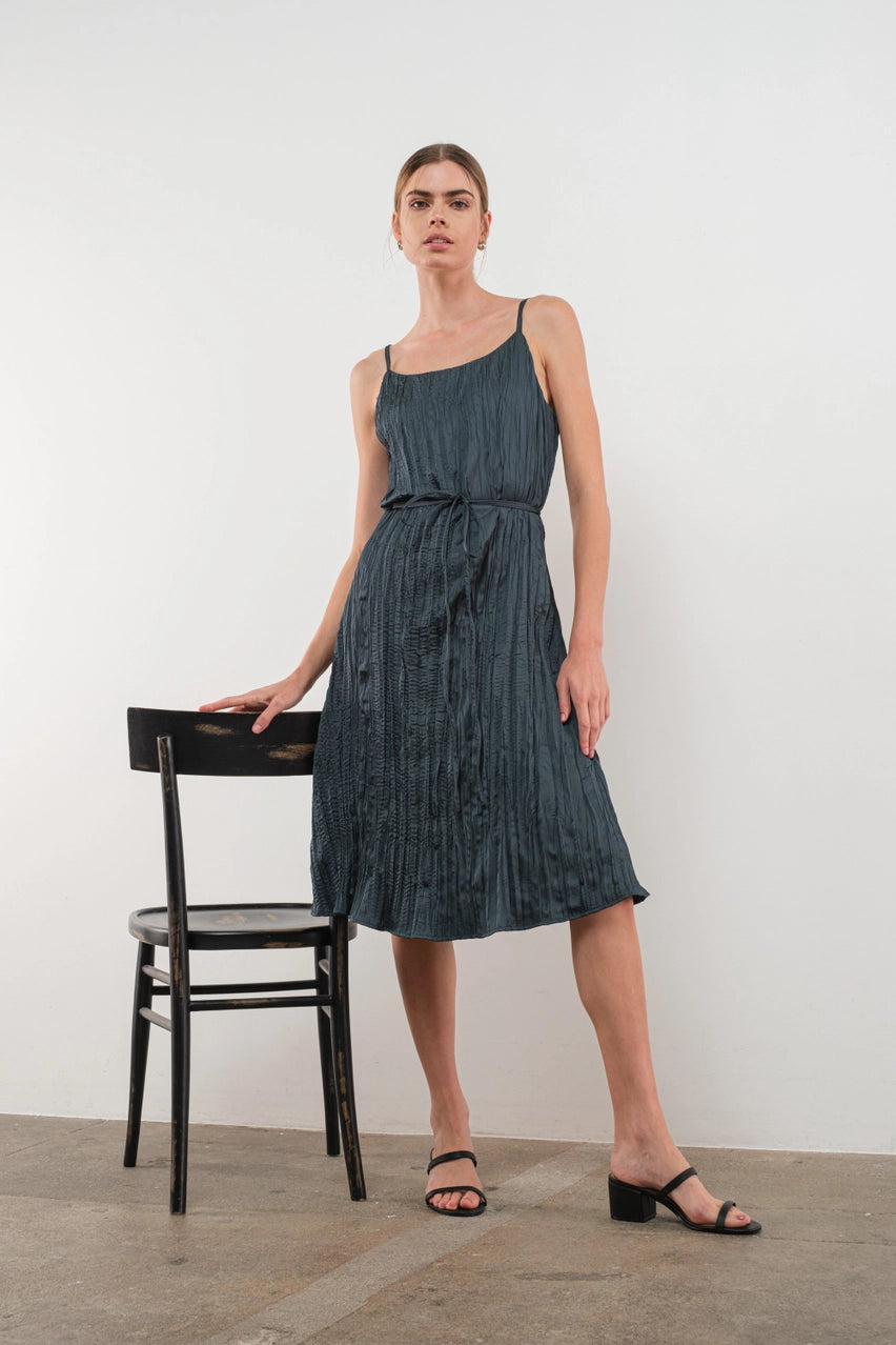 Katy Crinkle Satin Dress