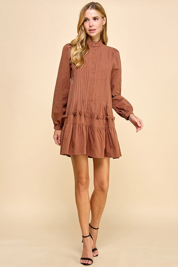 Leah Pleated Detail Dress