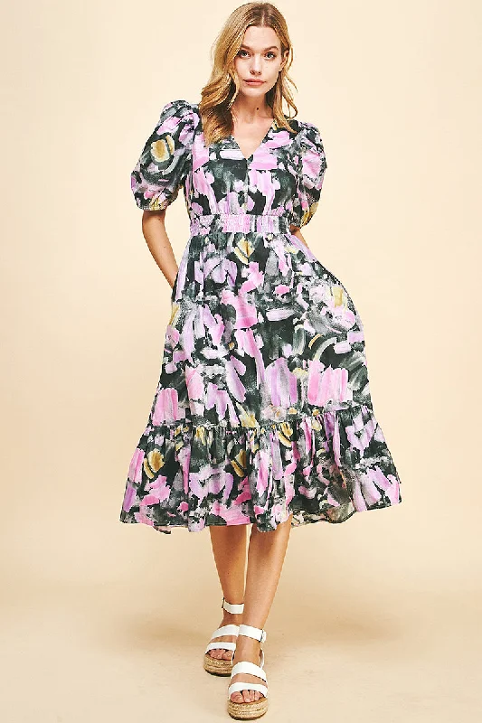 Bethany Midi Tie Back Dress- FINAL SALE ITEM