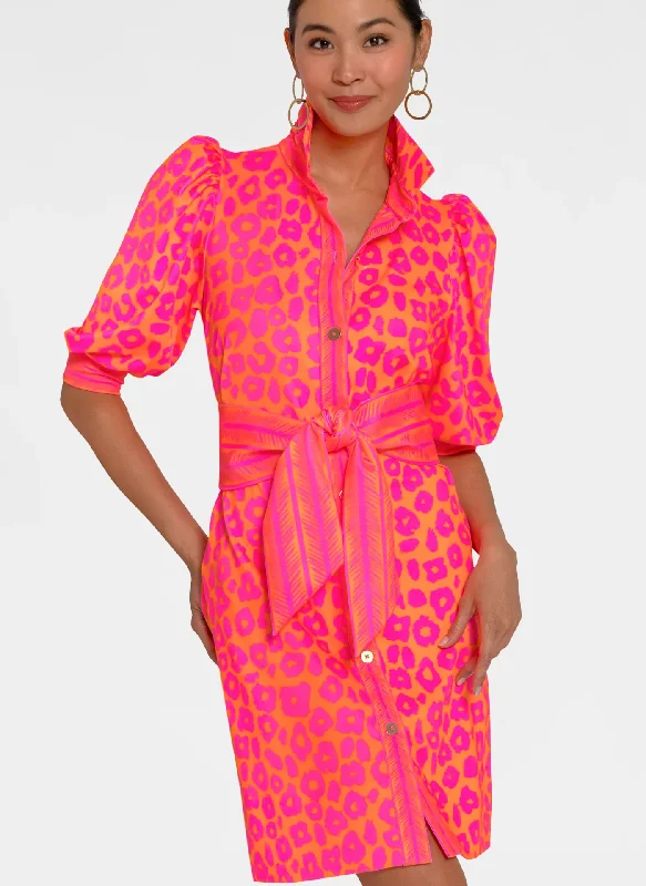 Me Jane Swagger Dress - Orange + Pink