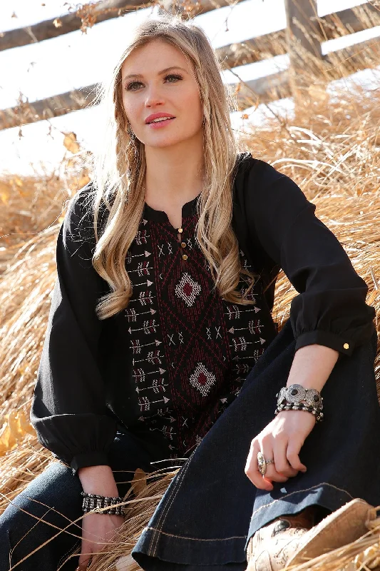 Cruel Denim Ladies Black Peasant Blouse - CTW7377001 - On Sale Playful Puff Blouse