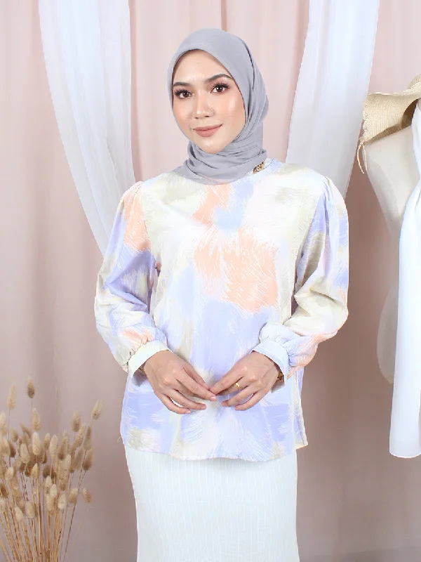 PAINT PATTERN BLOUSE CT024 Embellished Collar Blouse