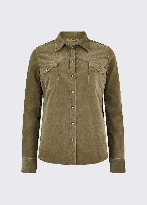 Angelica Corduroy Blouse - Dusky Green Airy Cotton Blouse