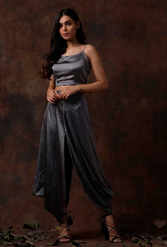 Dove Grey Slip Blouse Short Sleeve Blouse