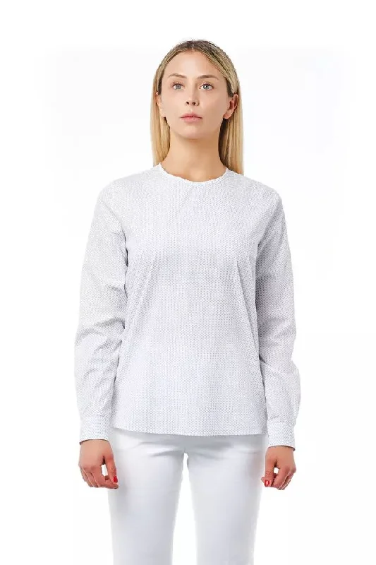 White Cotton Women Blouse Elegant Office Blouse