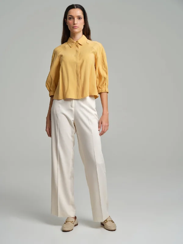 Fancy blouse with volume sleeves Casual Relaxed Fit Blouse