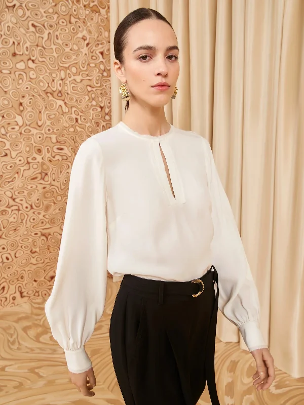 Greta Blouse Sheer Sleeve Blouse