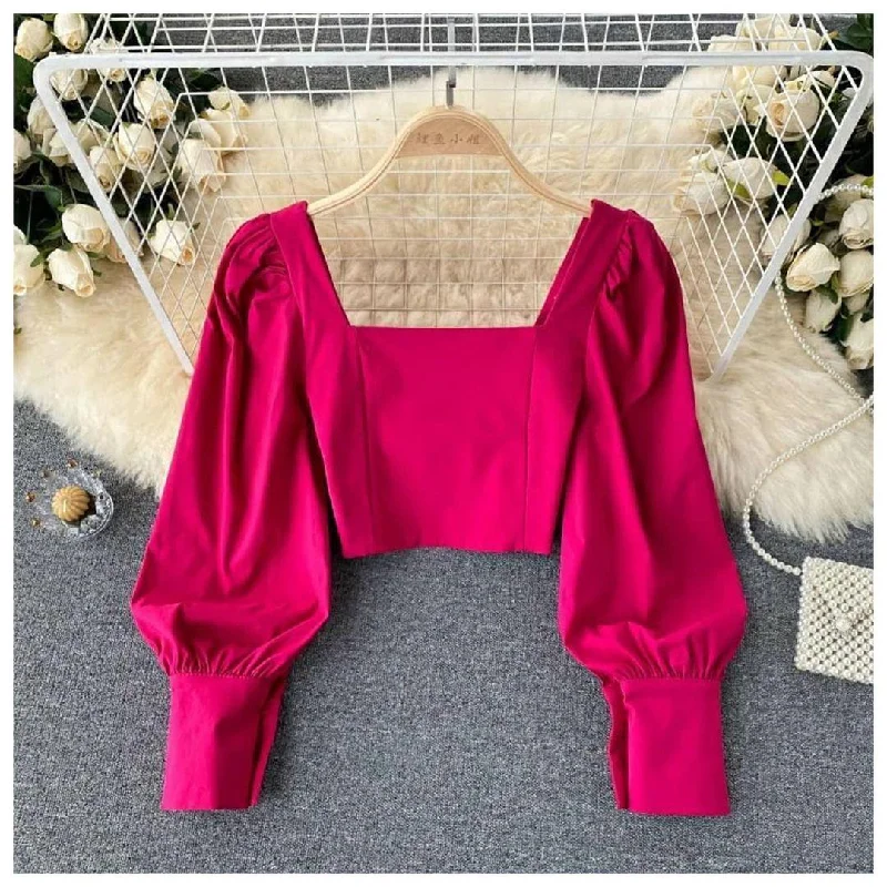 Linda Statement Blouse Off-Shoulder Wrap Blouse