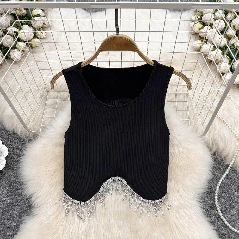 Luna Embellished Blouse (Black) Delicate Pleat Blouse