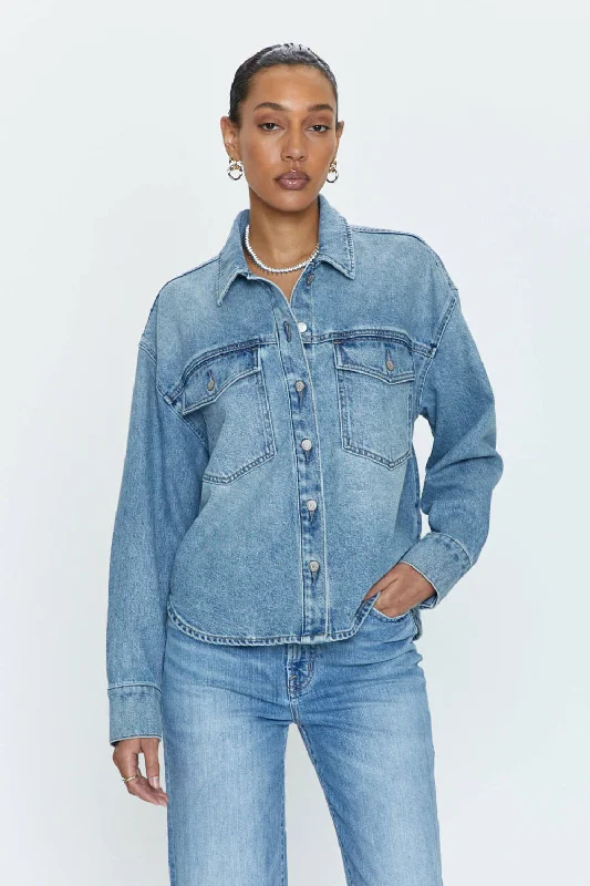 Pistola Mandy Crop Shacket in Marcel Loose Oversized Blouse