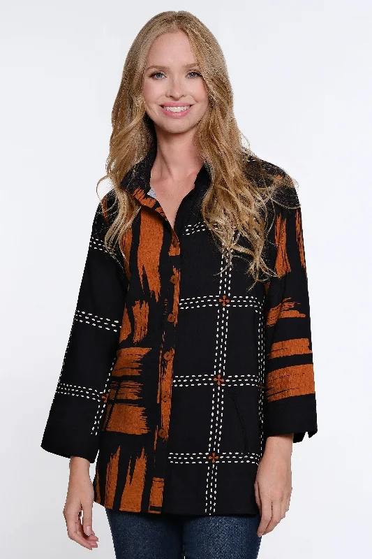 Mixed Print Woven Button Front Blouse - Women's - Black Soft Pastel Blouse