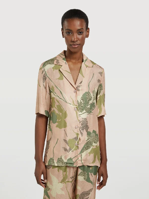 Printed Jacquard Blouse Embroidered Cotton Blouse