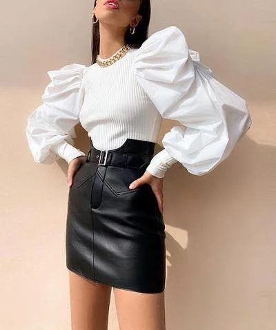 Puffed Sleeve Bradshaw Blouses Sleeveless Summer Blouse