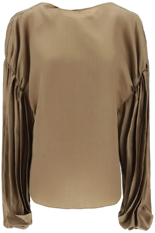 KHAITE "quico blouse with puffed sleeves Boho Printed Blouse