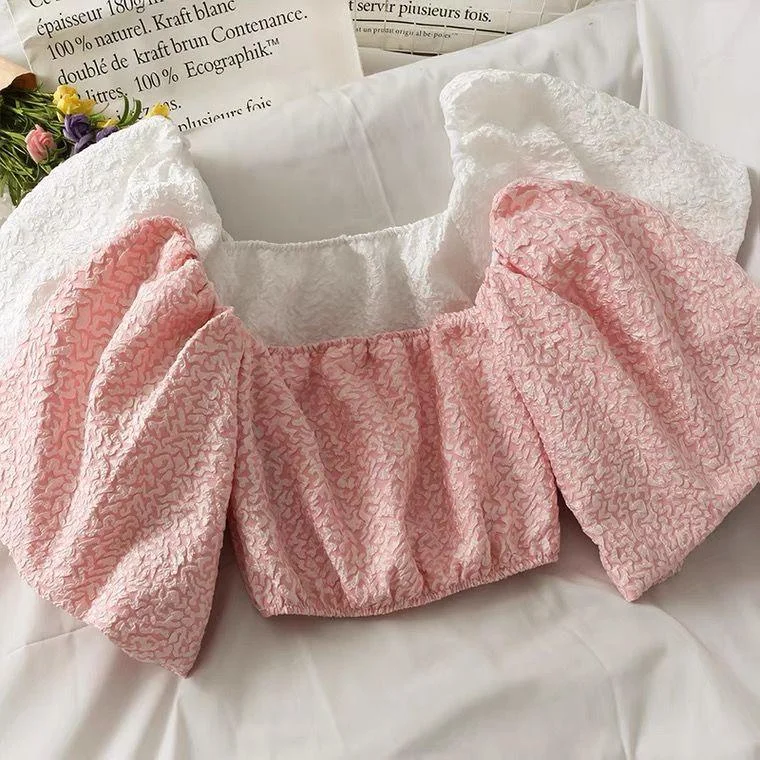 Renny Puff Sleeve Blouse Elegant Semi-Sheer Blouse