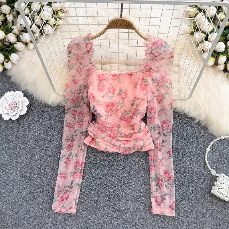 Serene Floral Blouse Slim Fit Blouse