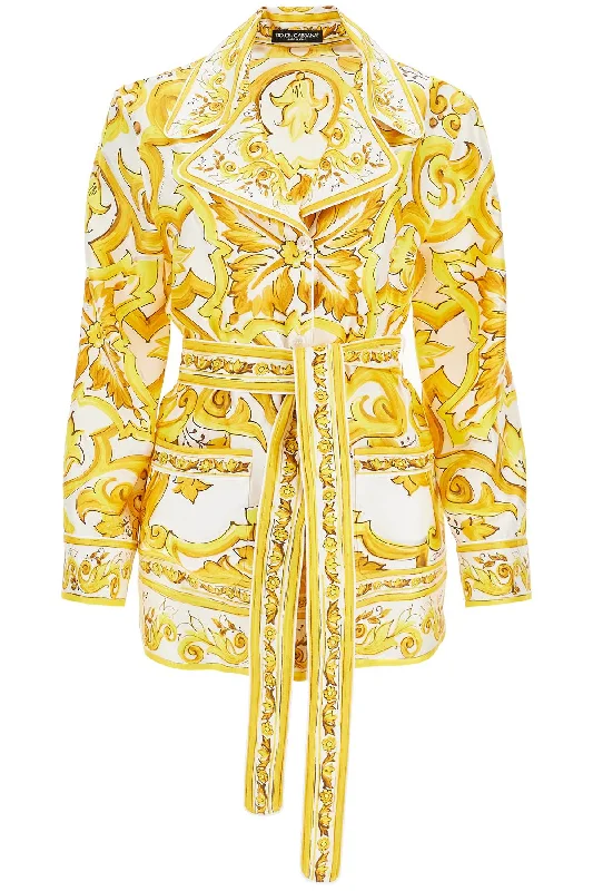 DOLCE & GABBANA silk blouse with maiolica print and Smart Business Blouse