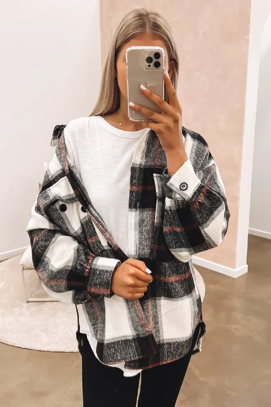 Smith Shacket Black Feminine Tie Blouse