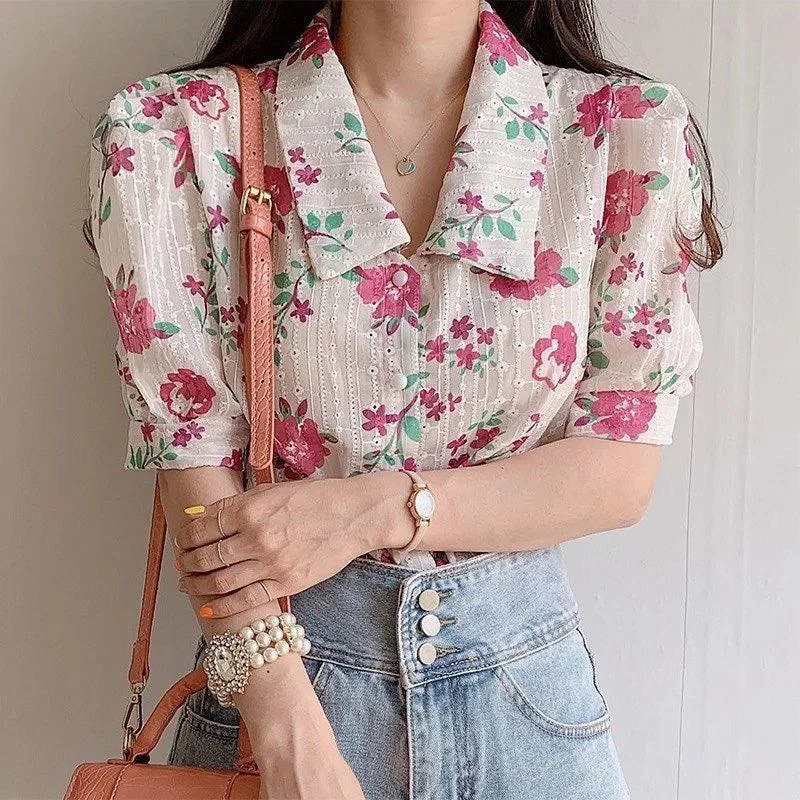Susan Floral Blouse Soft Pastel Blouse