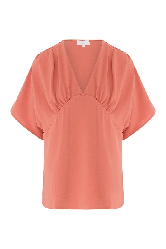 V-neck tunic blouse with kimono sleeves Romantic Lace Blouse