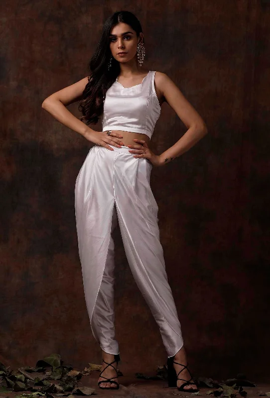 White Satin Blouse Office-Ready Blouse