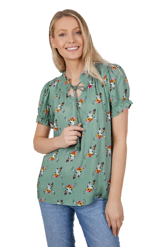 Wrangler Ladies Astrid Blouse - Khaki - X4S2524114 Elegant Office Blouse