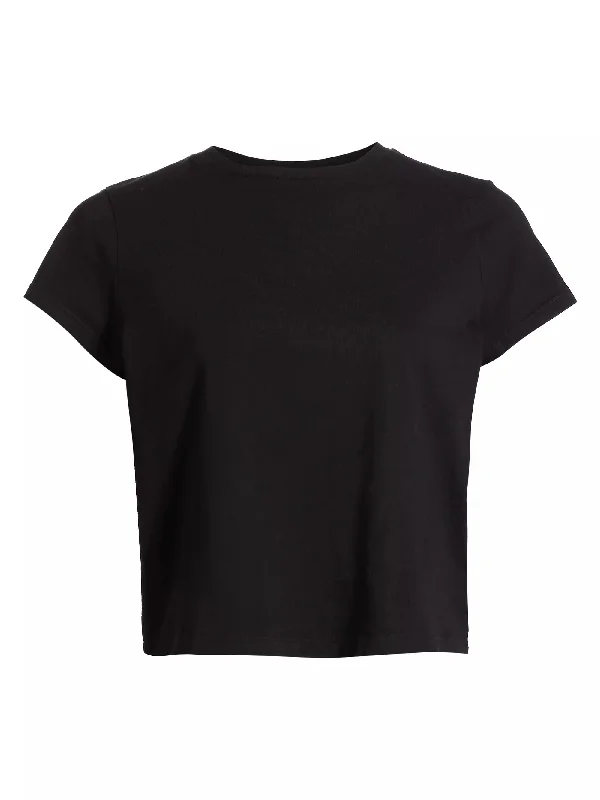 AGOLDE Women's Adine Shrunken Tee, Black Anti-Pilling Machine Wash Handmade