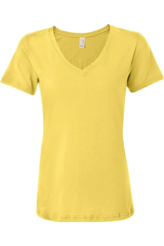 Anvil Women´s Featherweight V-Neck T-Shirt Welt Pockets Slit Pockets Flap Pockets