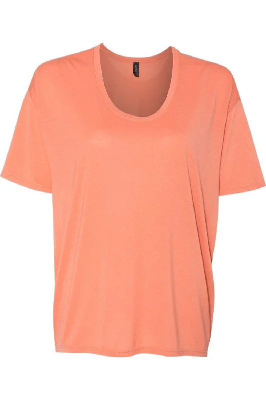 Anvil Womens Freedom Drop Shoulder T-Shirt Nylon Fabric Polyester Fabric Spandex Fabric