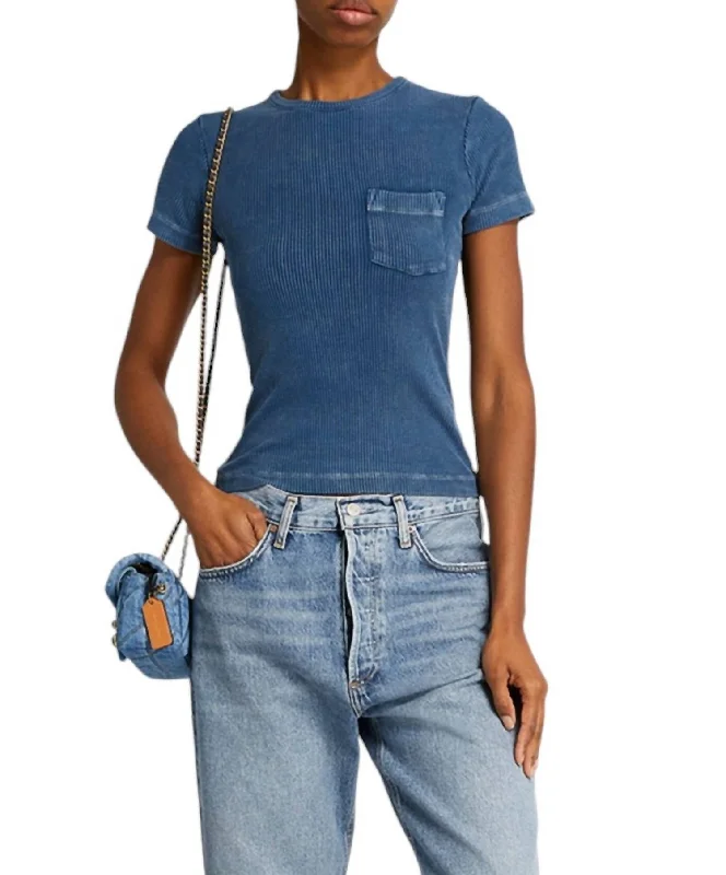 Arlo Tee In Indigo Welt Pockets Slit Pockets