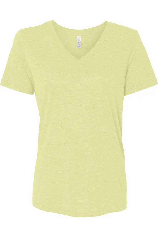 BELLA + CANVAS Women´s Relaxed Triblend Short Sleeve V-Neck Tee Hooded Caped Shawl Collar