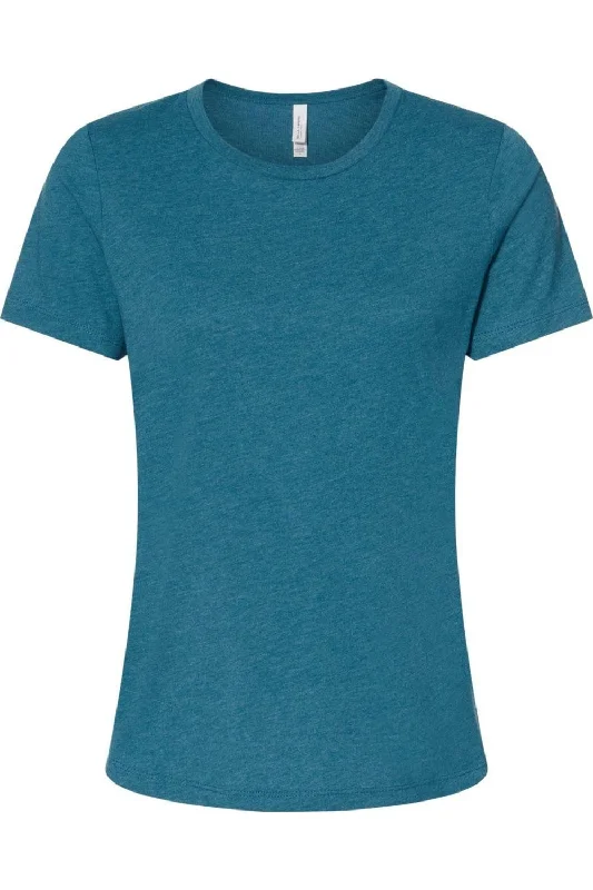 BELLA + CANVAS Womens Relaxed Fit Heather CVC Tee Houndstooth Herringbone Solid