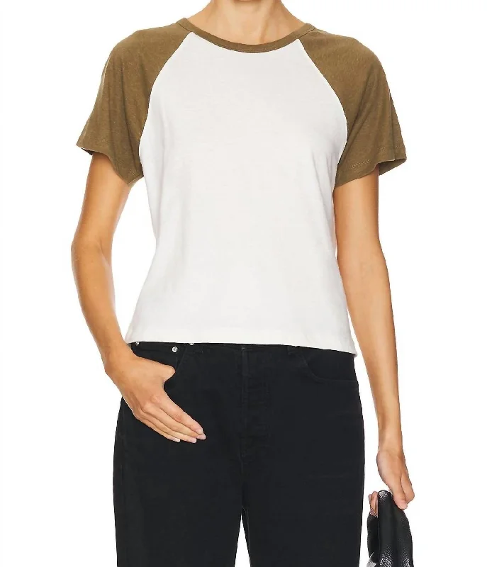Bobbie Baseball Tee In Capers Chenille Brocade Lace