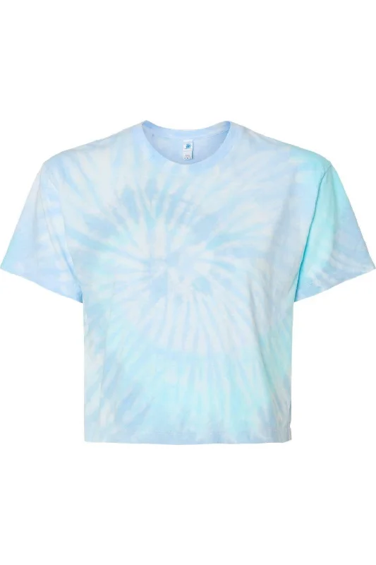 Colortone Women´s Tie-Dyed Crop T-Shirt Terry Blend Velvet Blend Canvas Blend