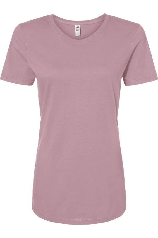 Fruit of the Loom Women´s Iconic T-Shirt Denim Fabric Leather Fabric Suede Fabric