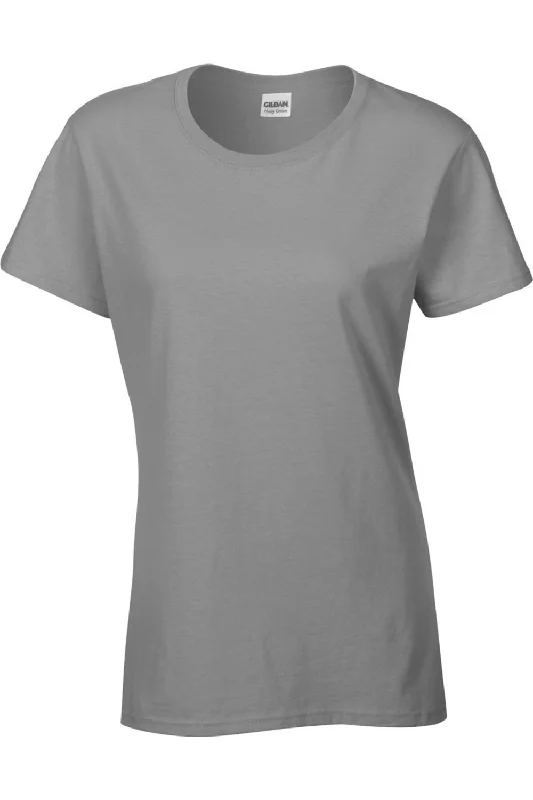 Gildan Ladies/Womens Heavy Cotton Missy Fit Short Sleeve T-Shirt Print Jacquard Patchwork