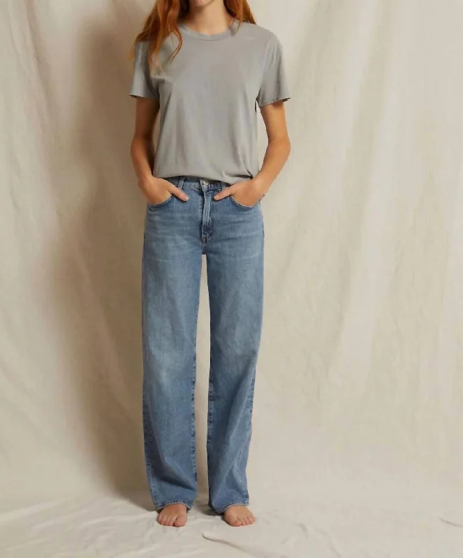 Harley Boxy Crew Tee In Aluminum Asymmetrical Pockets Print