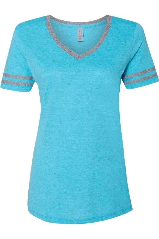 JERZEES Women´s Varsity Triblend V-Neck T-Shirt Fashionable Trendy Casual
