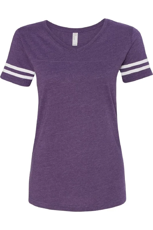 LAT Women´s Football V-Neck Fine Jersey Tee Wool Fabric Cashmere Fabric Tweed Fabric