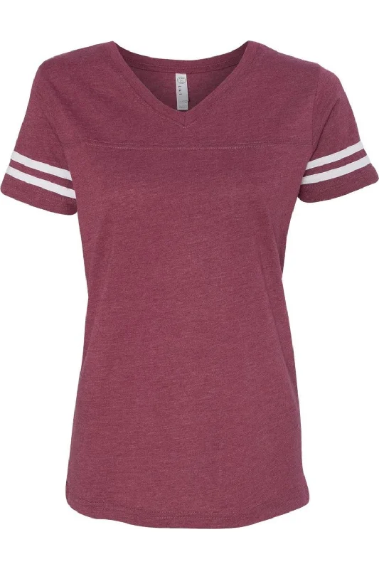 LAT Women´s Football V-Neck Fine Jersey Tee Satin Blend Silk Blend Wool Blend