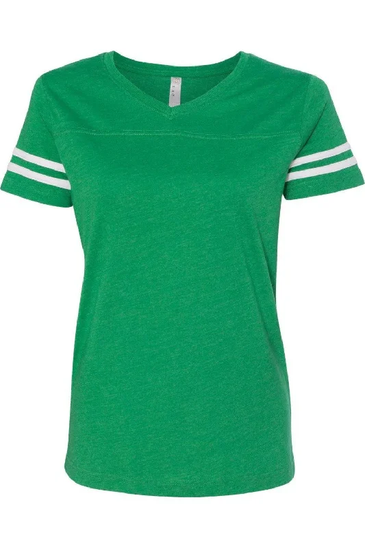LAT Women´s Football V-Neck Fine Jersey Tee Polka Dot Checkered Tartan