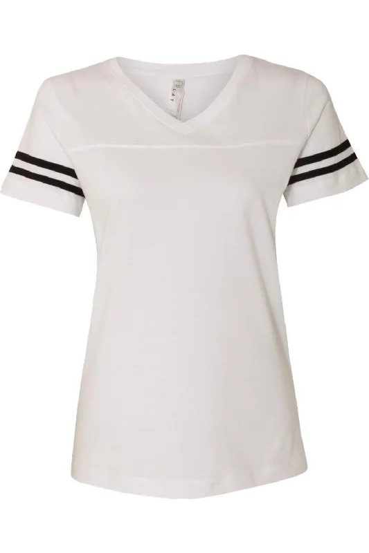 LAT Women´s Football V-Neck Fine Jersey Tee Fleece Fabric Down Fabric Feather Fabric