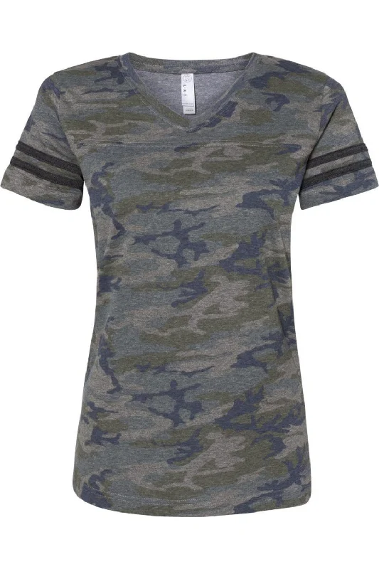 LAT Women´s Football V-Neck Fine Jersey Tee Front Pockets Side Pockets Patch Pockets